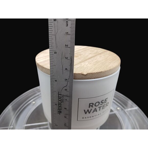 Wolf Lamb W L Rose Water Essential Oils 13 Oz Candle Wooden Lid Frosted Glass Ja - Picture 13 of 13